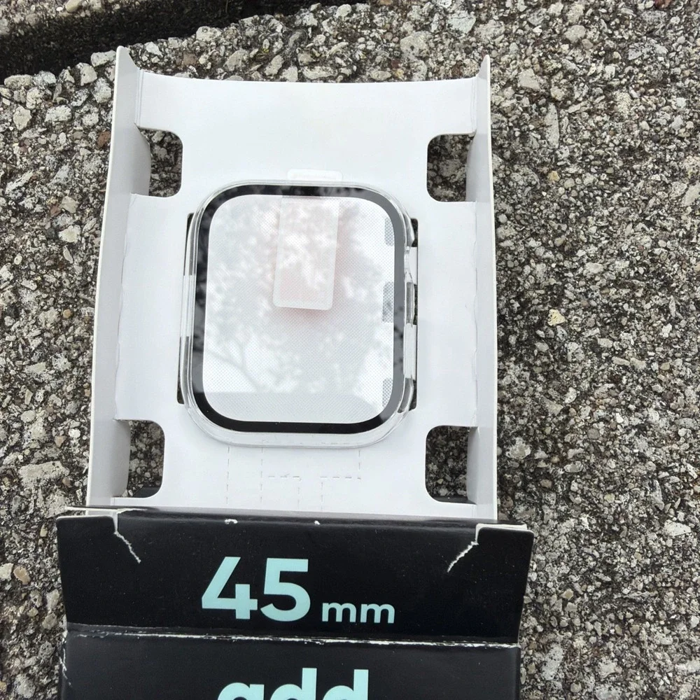 Onn Apple Watch Clear Protective Bumper Case For 45mm Add NEW In Box